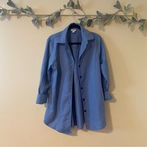 Lularoe Abigail Light Blue Chambray-look Button Down Shacket